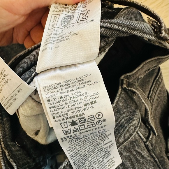 Levi's 501 S Skinny coal washed black jeans - Size 24 - Picture 12 of 13